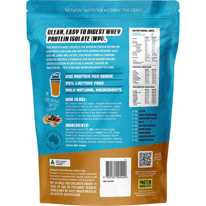 Protein Supplies Australia WPI Whey Protein Isolate Choc Peanut Butter 500g - Protein Supplies Australia