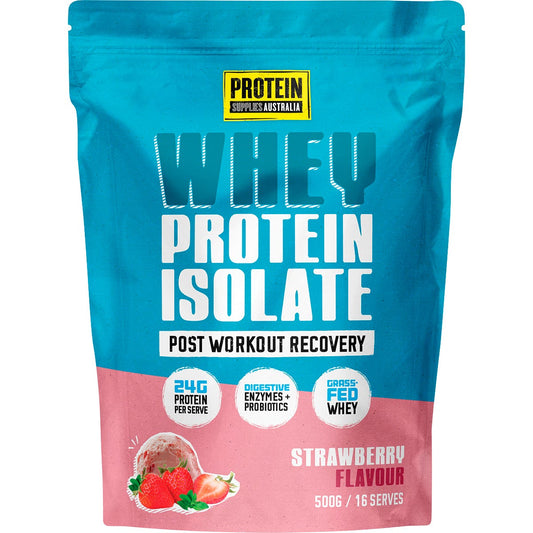 Protein Supplies Australia WPI Whey Protein Isolate Strawberry 500g - Protein Supplies Australia