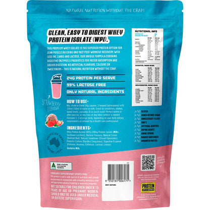 Protein Supplies Australia WPI Whey Protein Isolate Strawberry 500g - Protein Supplies Australia