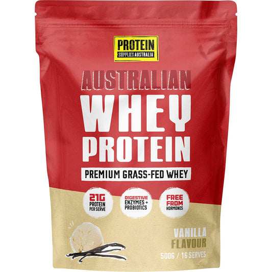 Protein Supplies Australia Australian Whey Protein Vanilla 500g - Protein Supplies Australia