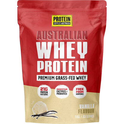 Protein Supplies Australia Australian Whey Protein Vanilla 1kg - Protein Supplies Australia