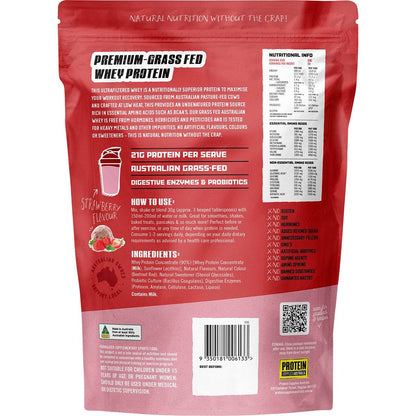 Protein Supplies Australia Australian Whey Protein Strawberry 1kg - Protein Supplies Australia