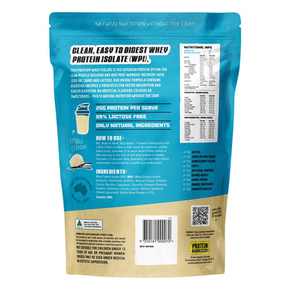 Protein Supplies Australia WPI Whey Protein Isolate Vanilla 1kg