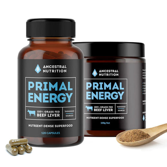 Ancestral Nutrition Primal Energy - Grass Fed Beef Liver - 30 Servings