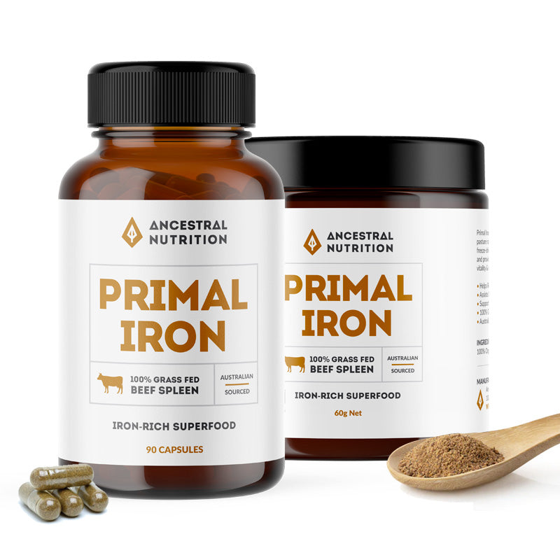 Ancestral Nutrition Primal Iron - Grass Fed Beef Spleen - 30 Servings