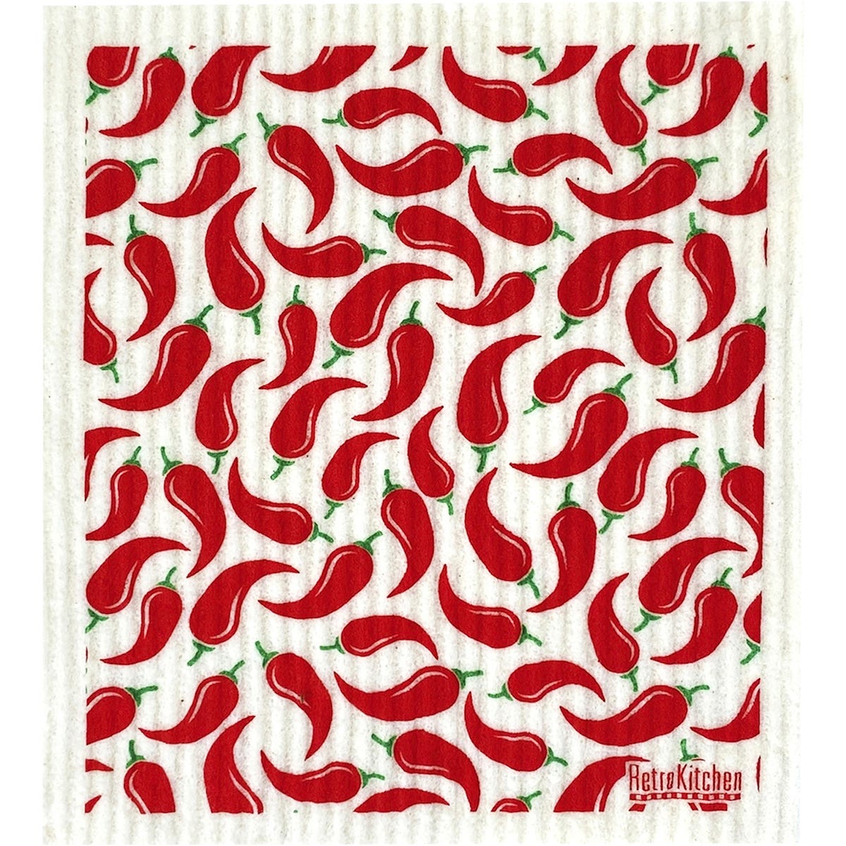 Retrokitchen 100% Compostable Sponge Cloth Chillies - Retrokitchen