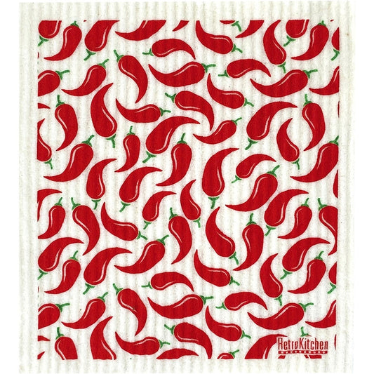 Retrokitchen 100% Compostable Sponge Cloth Chillies - Retrokitchen