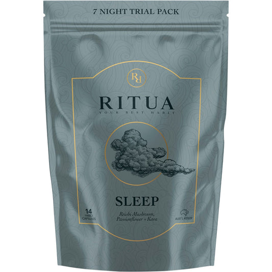 Ritua SLEEP Trial Pack Reishi Mushroom Passionflower Kava 14 Caps - Ritua