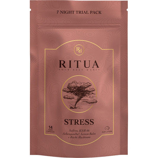 Ritua STRESS Trial Pack Saffron Ashwagandha LemonBalm Reishi 14 Caps - Ritua