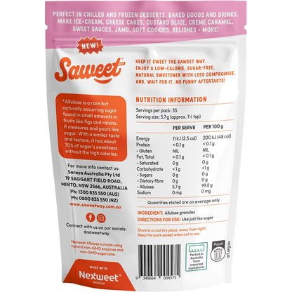 Saweet Way Pure Allulose Natural Sweetener Granules 200g - Saweet Way