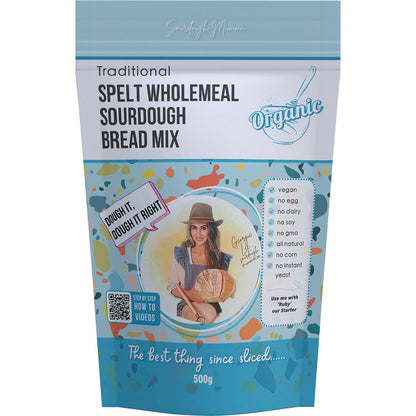 Sourdough Mumma Spelt Wholemeal Sourdough Bread Mix Traditional 500g - Sourdough Mumma