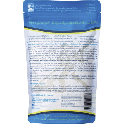 SALT OF THE EARTH Celtic Sea Salt Fine 250g - SALT OF THE EARTH