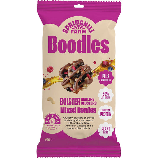Springhill Farm Boodles Healthy Clusters BOLSTER Mixed Berries 10x30g - Springhill Farm