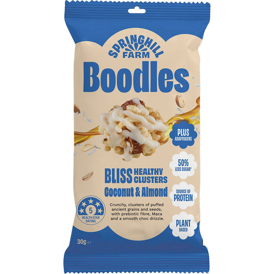 Springhill Farm Boodles Healthy Clusters BLISS Coconut & Almond 10x30g - Springhill Farm