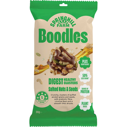 Springhill Farm Boodles Healthy Clusters DIGEST Salted Nuts & Seeds 10x30g - Springhill Farm
