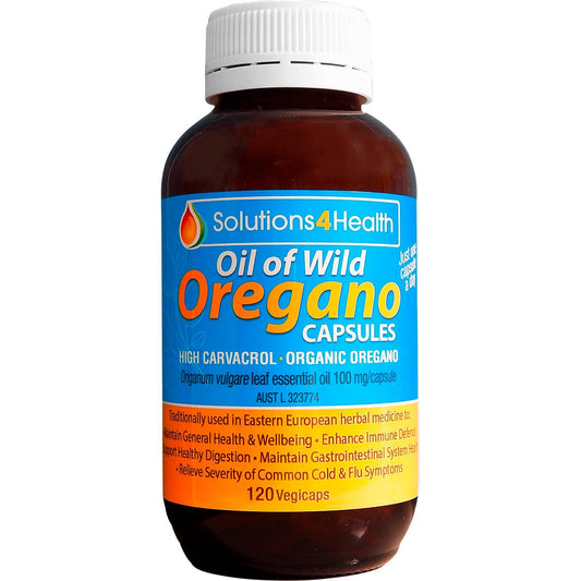 Solutions 4 Health Oil of Wild Oregano VegeCaps 120 Caps - Solutions 4 Health