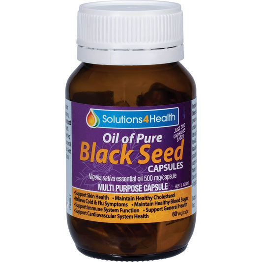 Solutions 4 Health Oil of Pure Black Seed VegeCaps 60 Caps - Solutions 4 Health