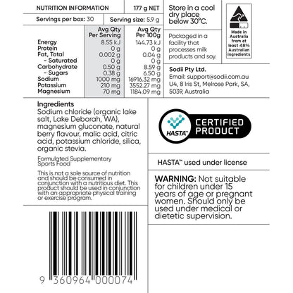 Sodii Everyday Hydration Salts Salty Berry 30pk - Sodii