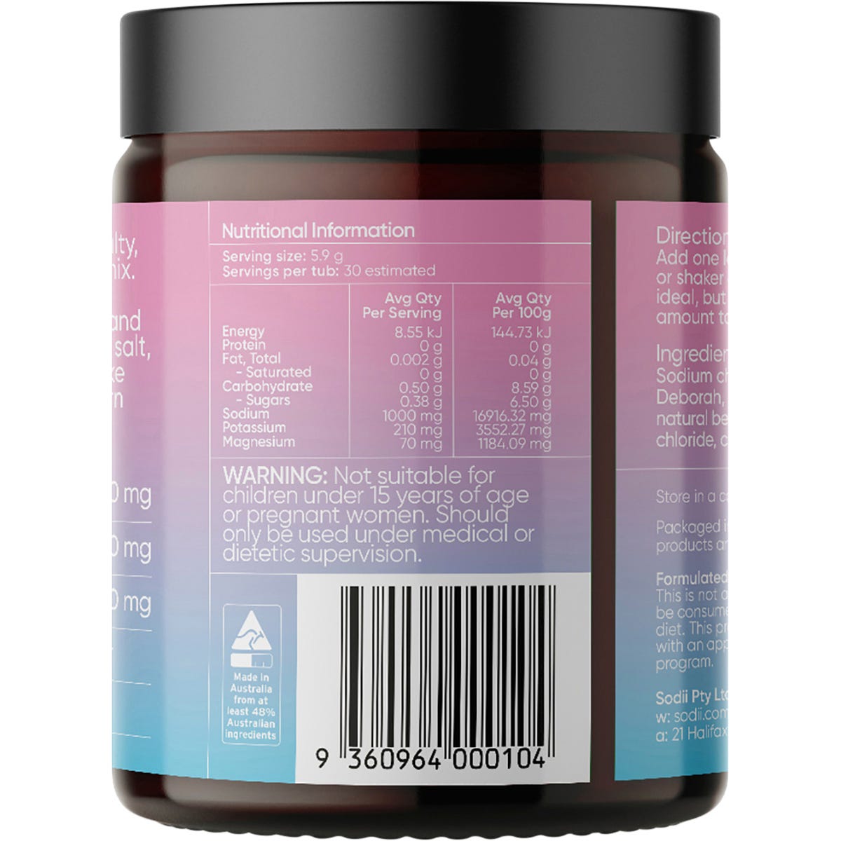 Sodii Everyday Hydration Salts Salty Berry 185g - Sodii