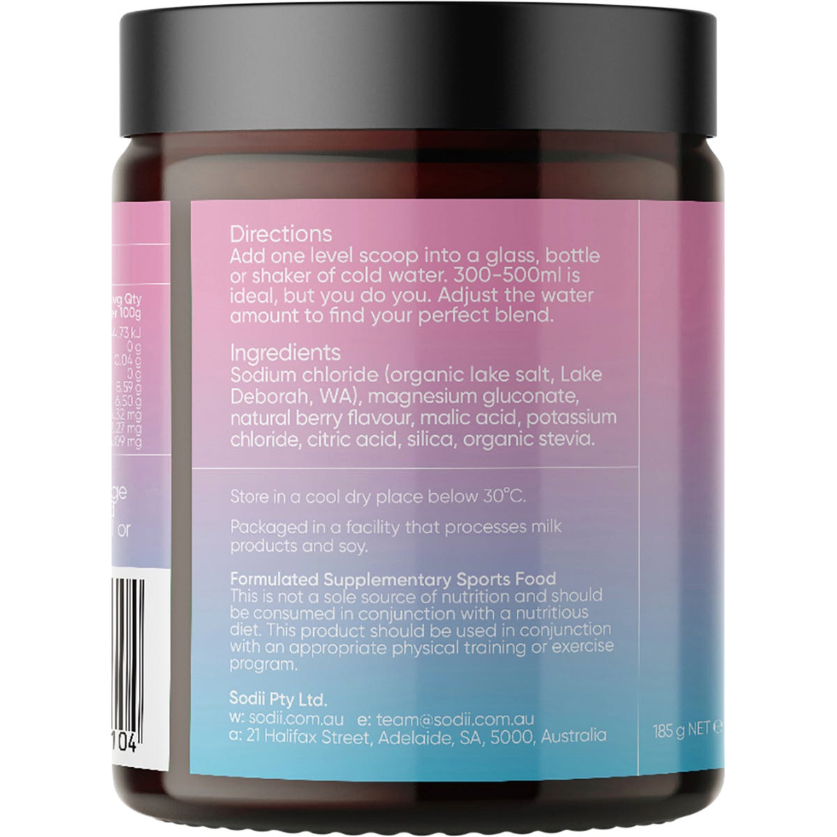 Sodii Everyday Hydration Salts Salty Berry 185g - Sodii