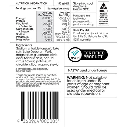 Sodii Everyday Hydration Salts Salty Citrus 30pk - Sodii