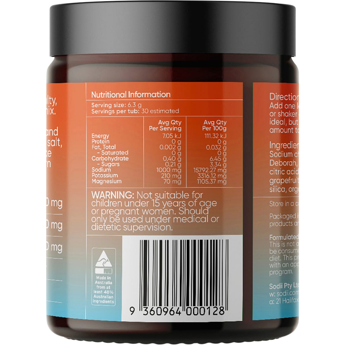 Sodii Everyday Hydration Salts Salty Grapefruit 185g - Sodii