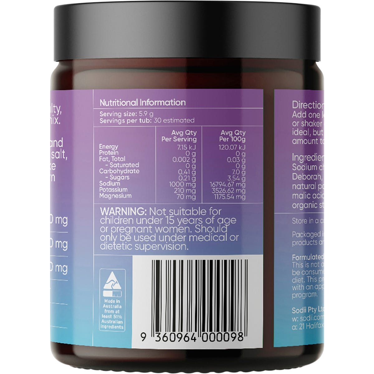Sodii Everyday Hydration Salts Salty Passionfruit 185g - Sodii