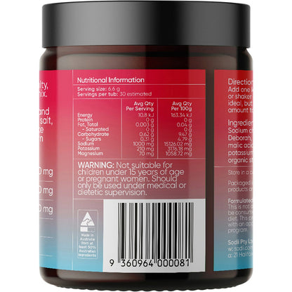 Sodii Everyday Hydration Salts Salty Raspberry 185g - Sodii