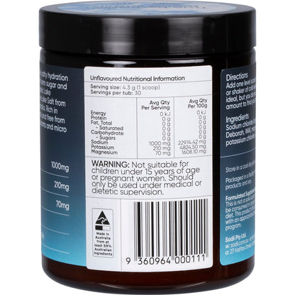 Sodii Everyday Hydration Salts Unflavoured 129g - Sodii