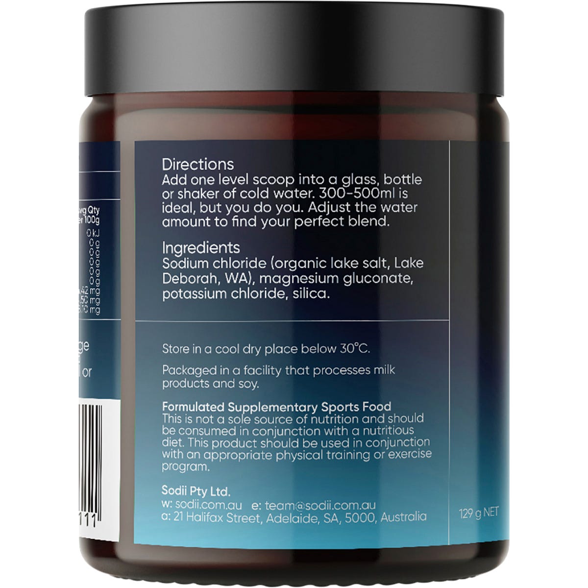 Sodii Everyday Hydration Salts Unflavoured 129g - Sodii