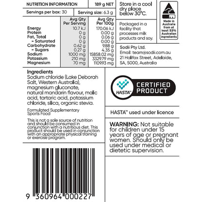 Sodii Everyday Hydration Salts Salty Mandarin 30pk - Sodii