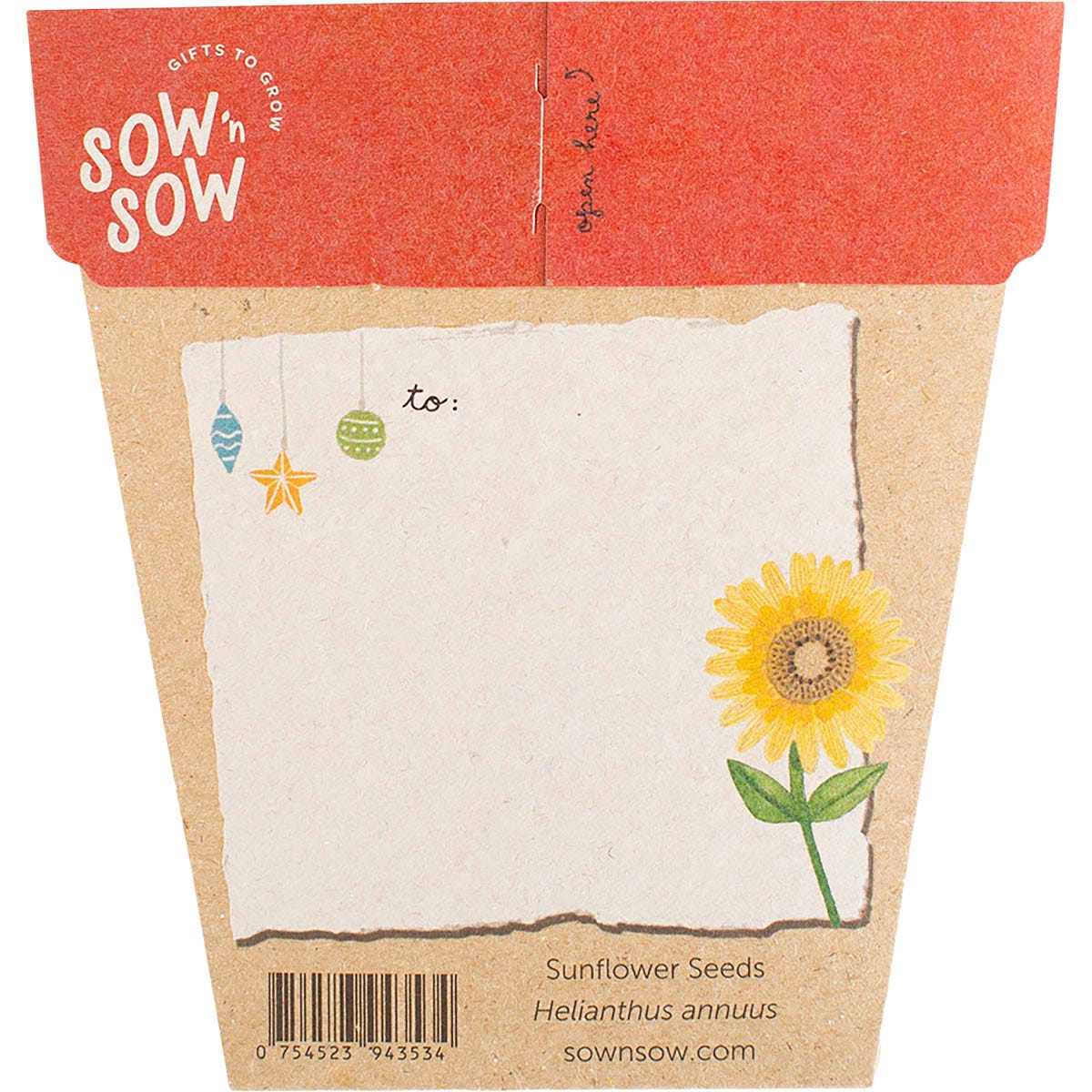 Sow 'n Sow Gift of Seeds Christmas Sunflowers - Sow 'n Sow