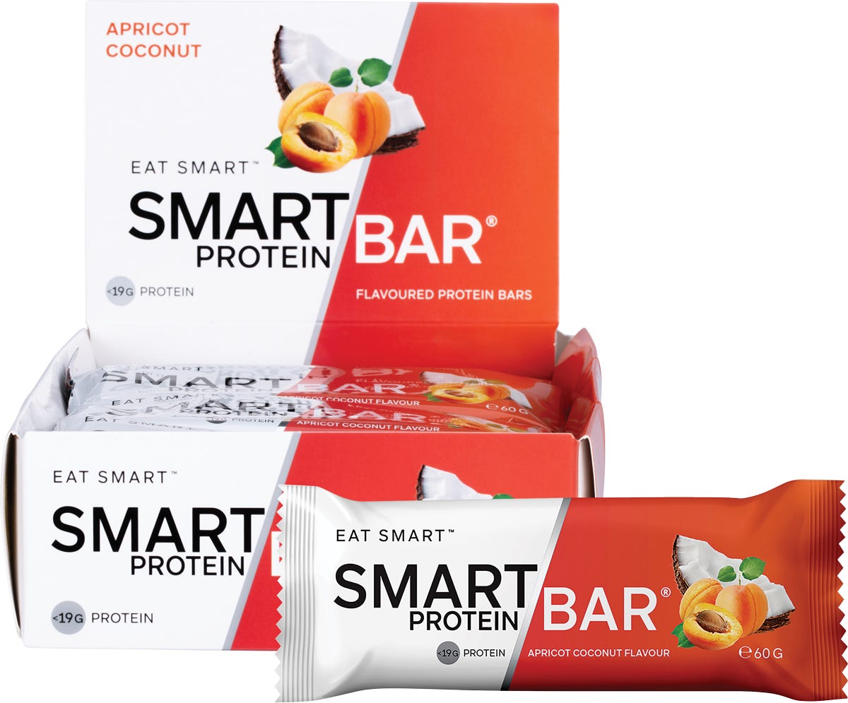 Smart Protein Bar Apricot Coconut Flavour Protein Bar 12x60g - Smart Protein Bar