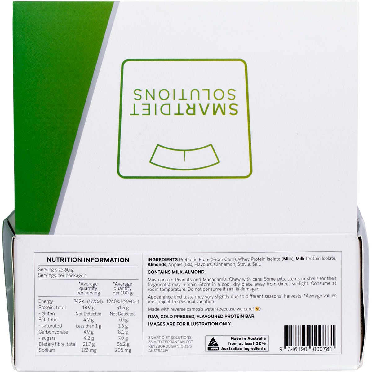 Smart Protein Bar Apple Pie Flavour Protein Bar 12x60g - Smart Protein Bar