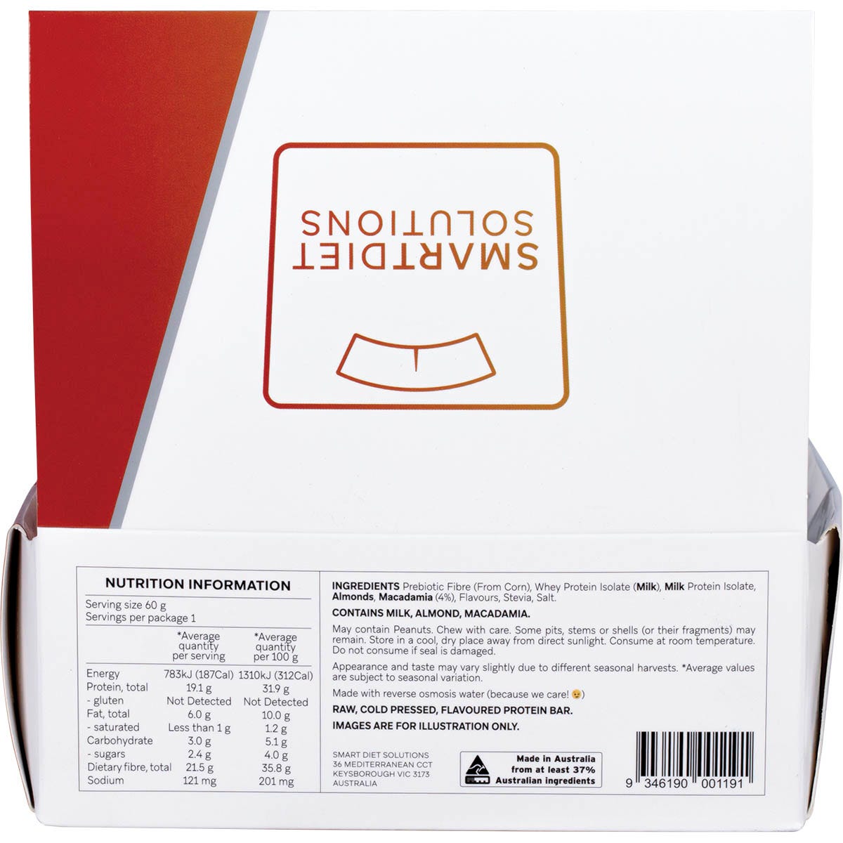 Smart Protein Bar Caramel Honey Macadamia Flavour Protein Bar 12x60g - Smart Protein Bar