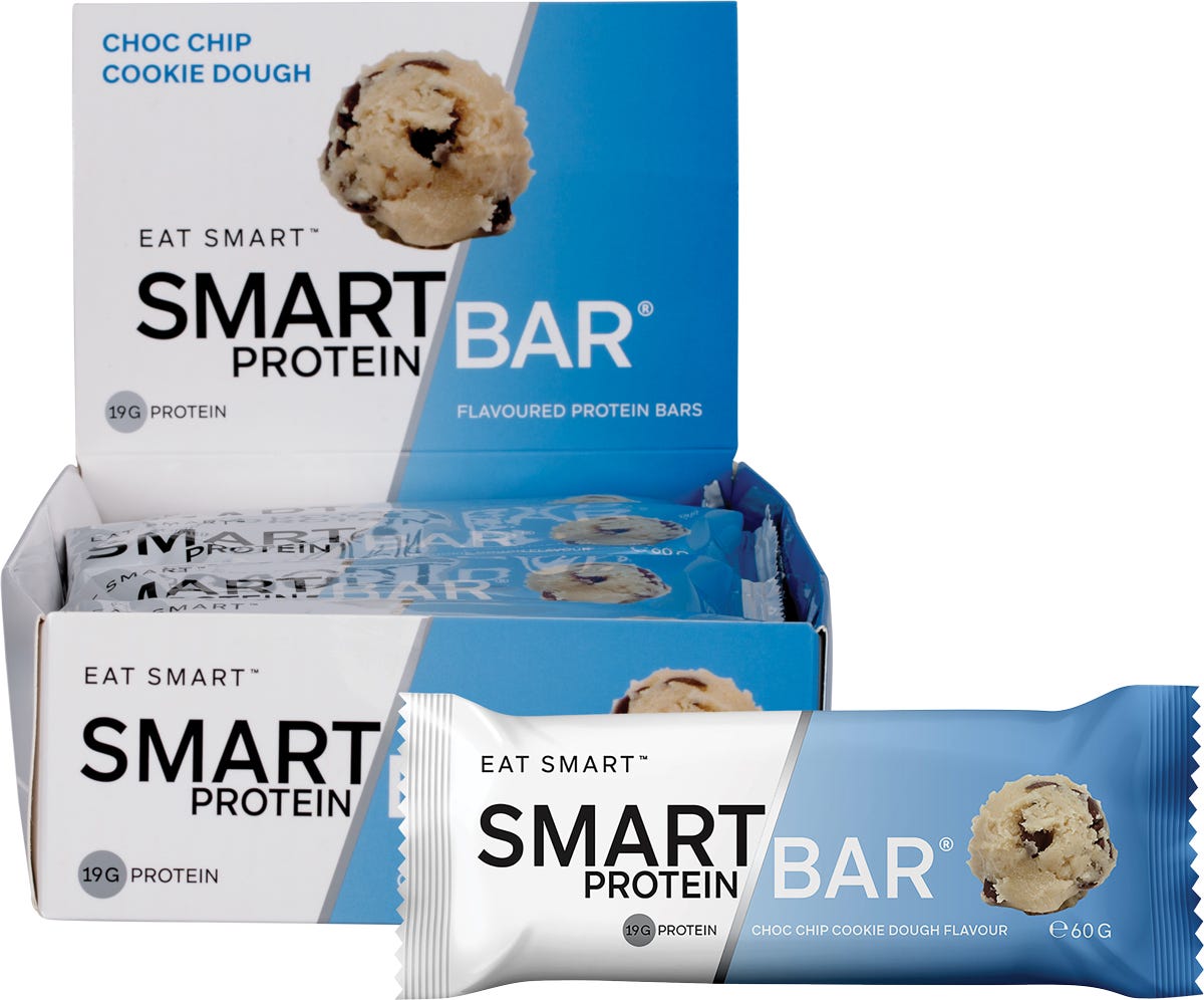 Smart Protein Bar Choc Chip Cookie Dough Flavour Protein Bar 12x60g - Smart Protein Bar
