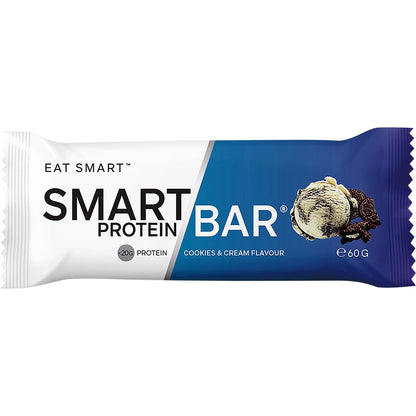 Smart Protein Bar Cookies & Cream Flavour Protein Bar 12x60g - Smart Protein Bar