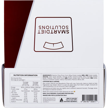 Smart Protein Bar Dark Choc Cherry Coconut Flavour Protein Bar 12x60g - Smart Protein Bar