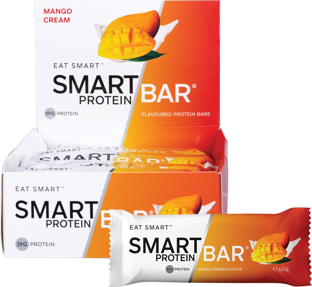Smart Protein Bar Mango Cream Flavour Protein Bar 12x60g - Smart Protein Bar