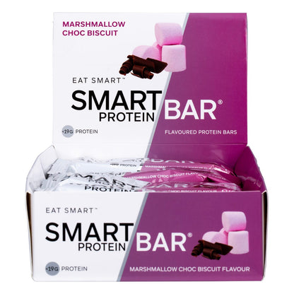 Smart Protein Bar Marshmallow Choc Biscuit Flavour Protein Bar 12x60g - Smart Protein Bar