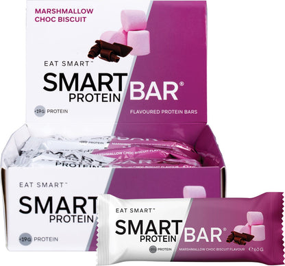 Smart Protein Bar Marshmallow Choc Biscuit Flavour Protein Bar 12x60g - Smart Protein Bar