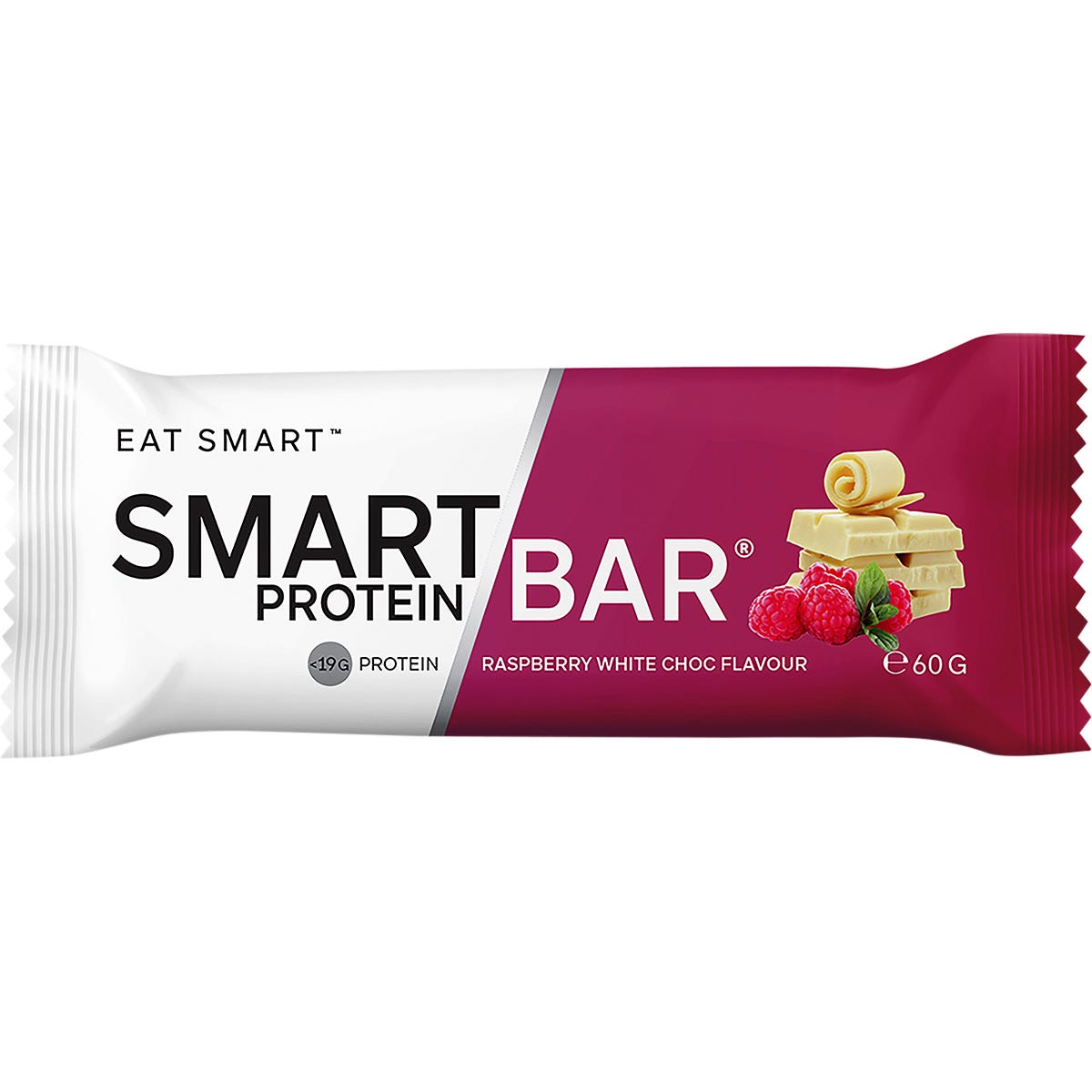 Smart Protein Bar Raspberry White Chocolate Flavour Protein Bar 12x60g - Smart Protein Bar