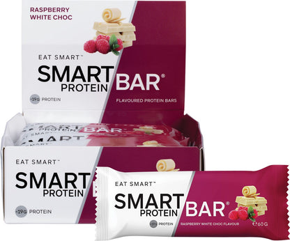 Smart Protein Bar Raspberry White Chocolate Flavour Protein Bar 12x60g - Smart Protein Bar