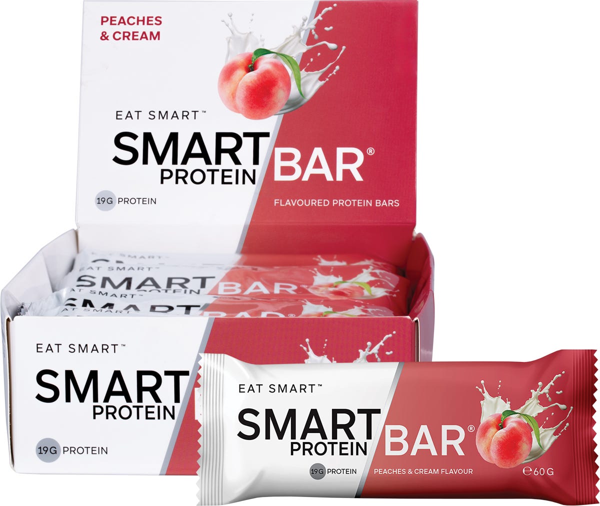 Smart Protein Bar Peaches & Cream Flavour Protein Bar 12x60g - Smart Protein Bar