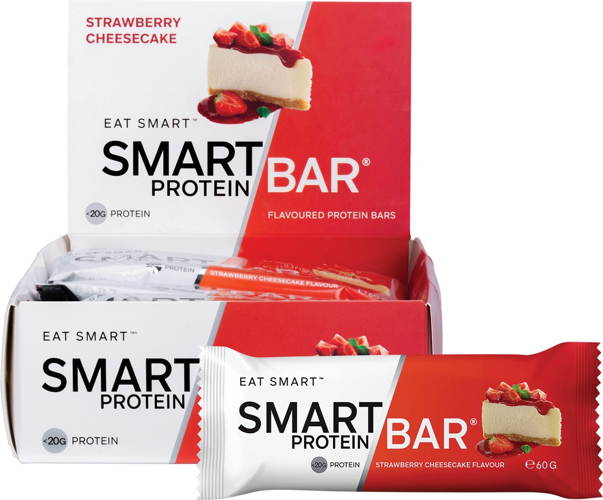 Smart Protein Bar Strawberry Cheesecake Flavour Protein Bar 12x60g - Smart Protein Bar