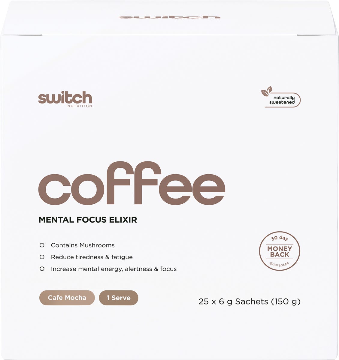 Switch Nutrition Coffee Mental Focus Elixir Cafe Mocha 25pk - Switch Nutrition
