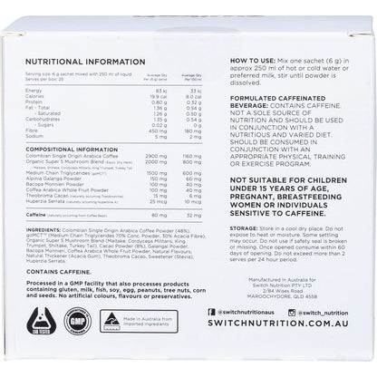 Switch Nutrition Coffee Mental Focus Elixir Cafe Mocha 25pk - Switch Nutrition