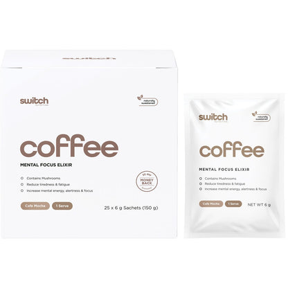 Switch Nutrition Coffee Mental Focus Elixir Cafe Mocha 25pk - Switch Nutrition