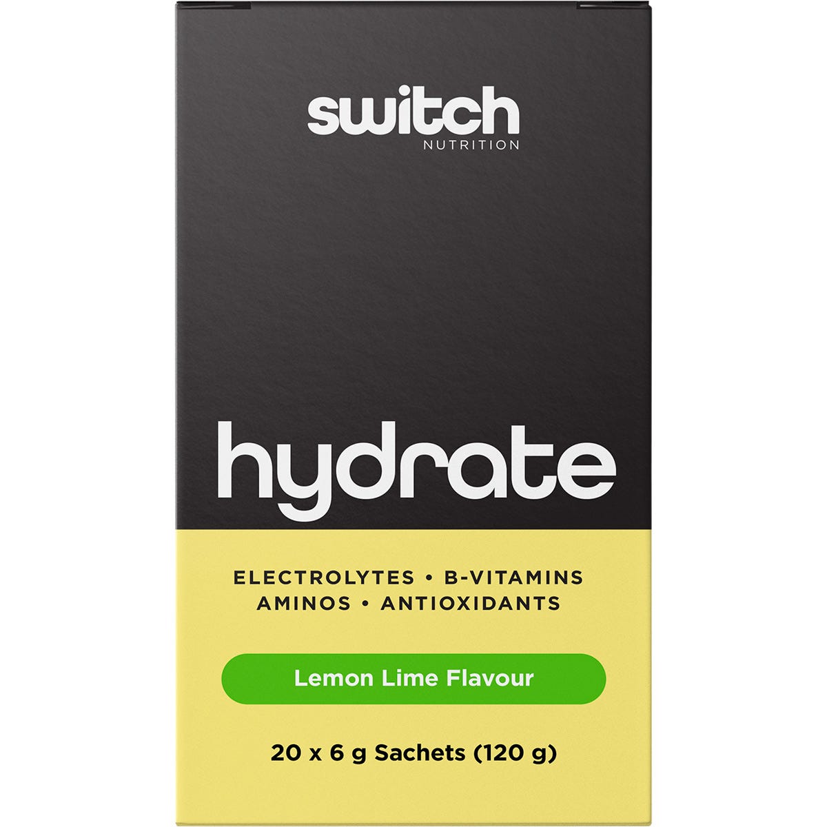 Switch Nutrition Hydrate Electrolytes No Added Sugar Lemon Lime 20x6g - Switch Nutrition