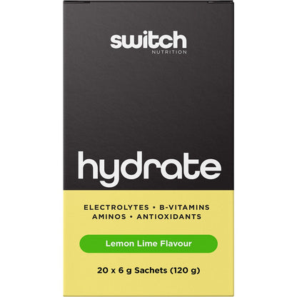 Switch Nutrition Hydrate Electrolytes No Added Sugar Lemon Lime 20x6g - Switch Nutrition